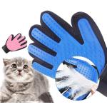 Silicone Pet Hair Remover Glove Blue Cat Brushing Glove For Small Animals