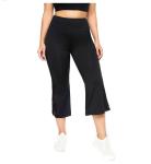 OEM ODM Women'S Plus Size Yoga Wear Black Wide Leg Cropped Pants
