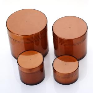 China Plastic Empty 4 Oz Cosmetic Jars With Lids Amber Color Wide Mouth factory