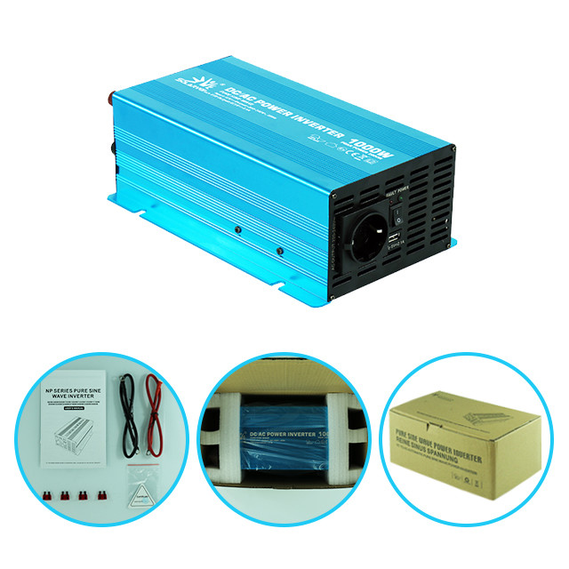 Aluminum Multiscene Inverter 12V Pure Sine Wave LED Digital Control 1000 Watt