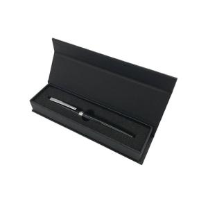 China Luxury Customized Gift Fountain Pen box Ribbon paper hard cardboard gift boxes Flip Top String Handle Foldable Flat factory
