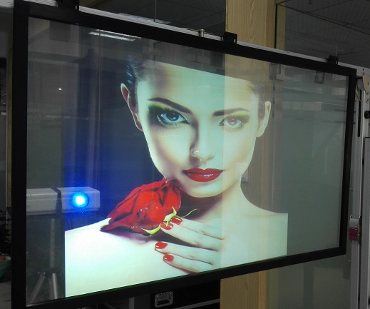 Self Adhesive Rear Projection Window Film / Transparent Holographic Film Outdoor