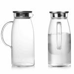 50 OZ Clear Glass Water Pitcher 304 Stainless Steel Lid OEM Service