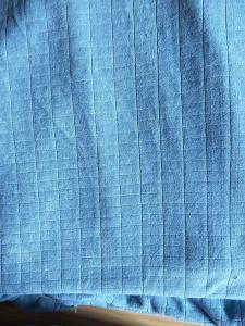 China Microfiber Factory Blue Weft Big Grid Car Cleaning Cloth 1.5m Width 320gsm Density factory
