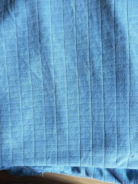 Microfiber Factory Blue Weft Big Grid Car Cleaning Cloth 1.5m Width 320gsm