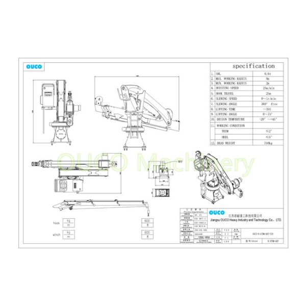 Electrical 360 Degree 8m Marine Knuckle Boom Crane