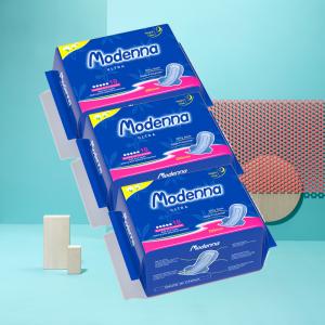 China OEM Brand Modenna Size Women Cotton Menstrual Pads Sanitary Napkin factory