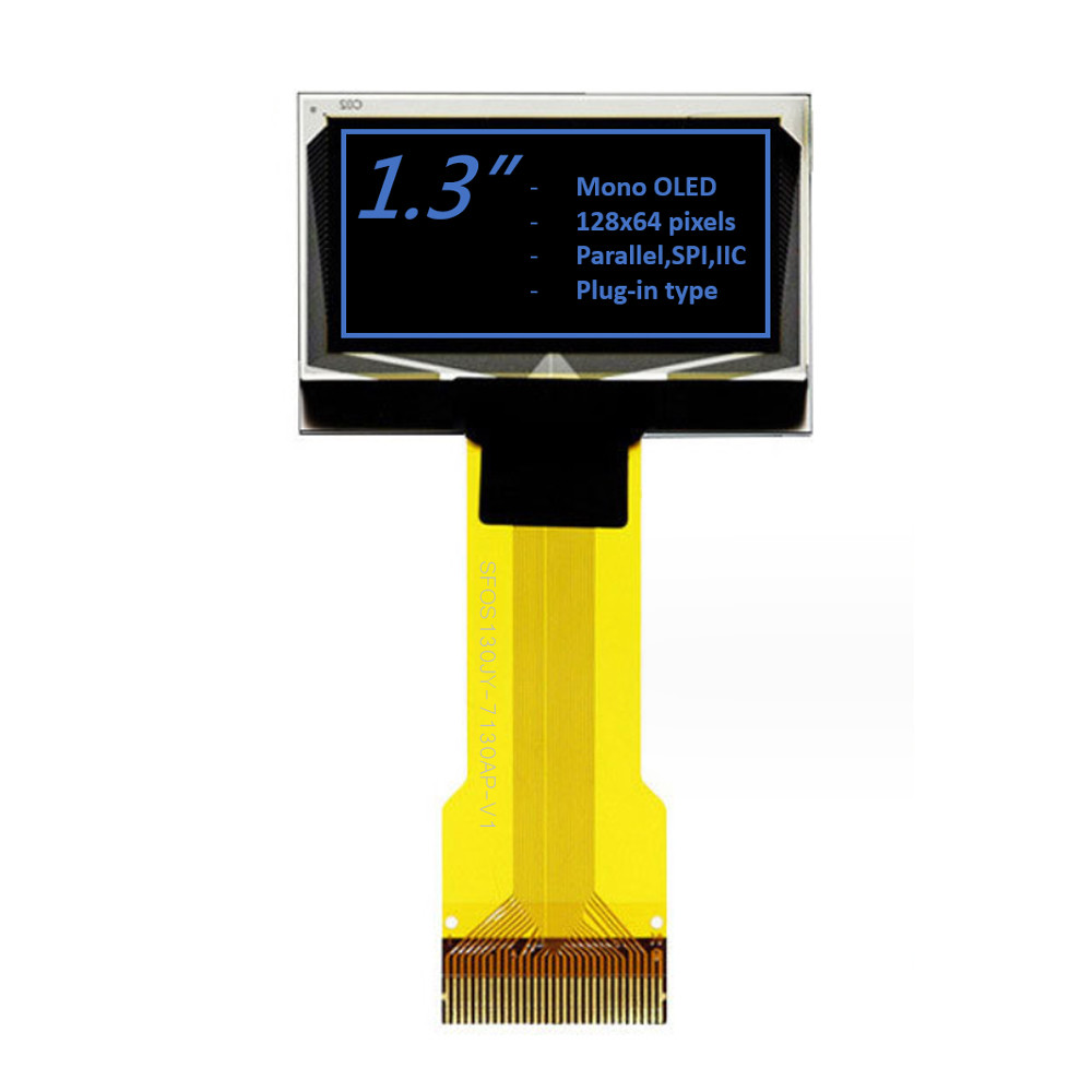 1.3 Inch Monochrome OLED Display Module 128x64 Pixel White/Blue Optional
