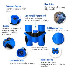 China Blue Bird Watching Binoculars 8x21 Mini Shockproof Telescope For Kids factory