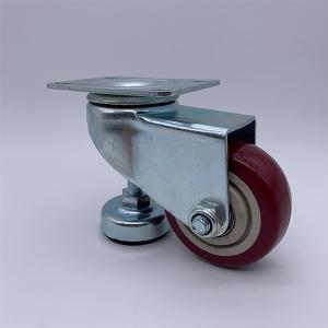 China 4 Inch Heavy Duty Polyurethane Caster Wheels with Leg Leveler factory