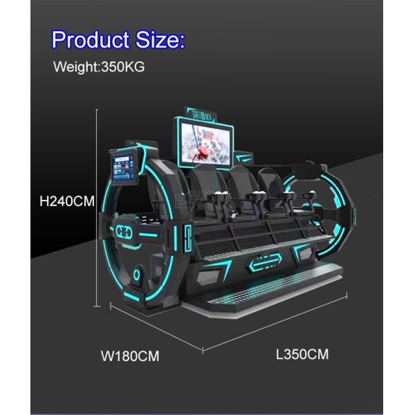 700W 4 Person 9D VR Simulator Amusement Cinema Equipment