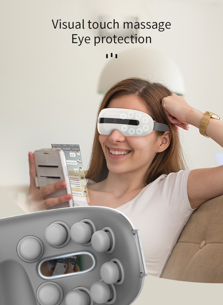 750mAh Rechargeable Tapping Wireless Eye Massager Eye Acupoint With Heating