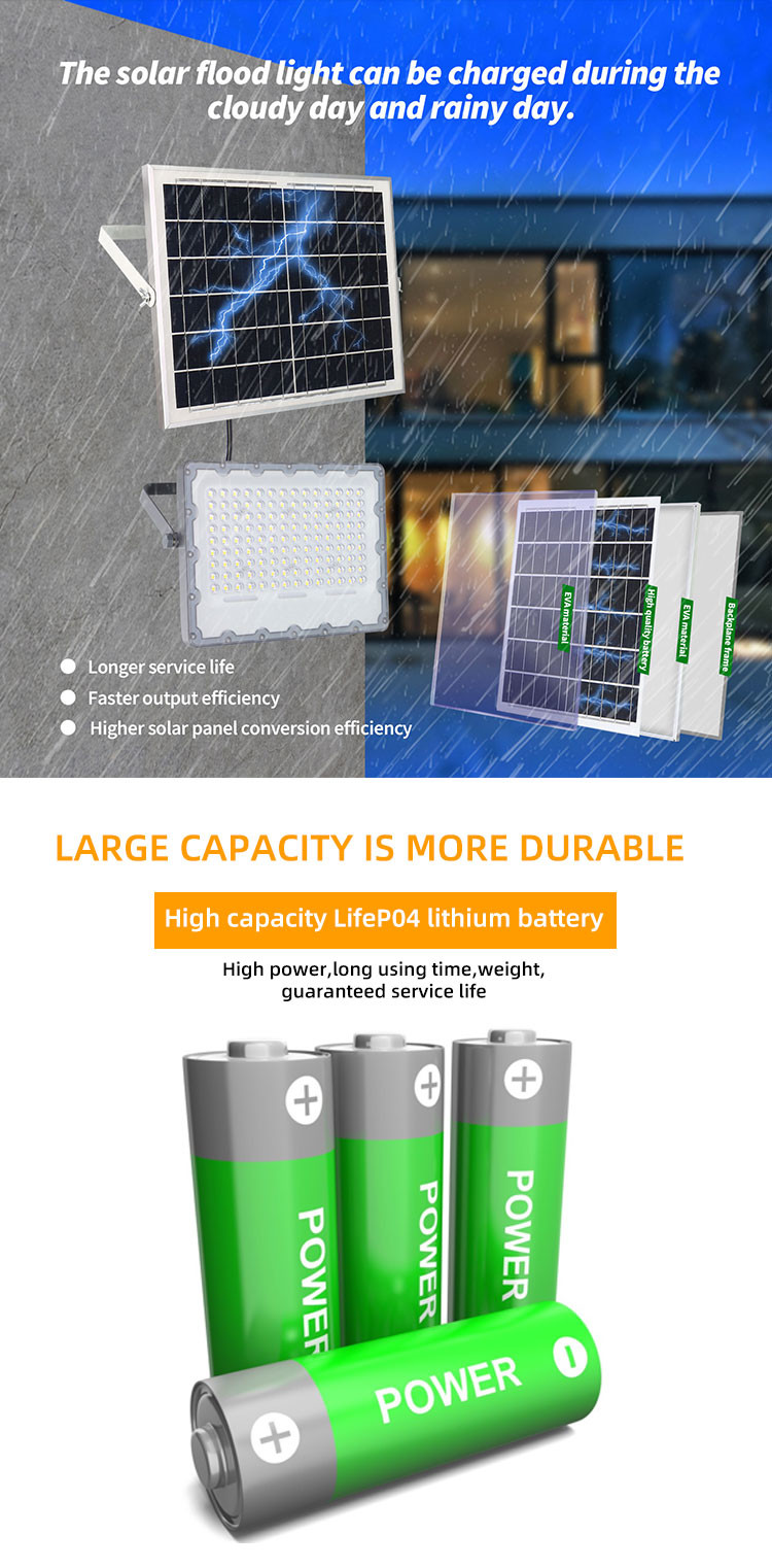 Extension Wire Solar Powered Flood Lights 200w Motion Sensor