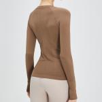 Seamless Long Sleeve Women Sports Equestrian Riding Tops With Thumb Hole