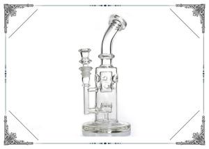 China Straight Fab Glass Smoking Pipes With Honeycomb Jet Perc Bongs 14.4mm Joint Bowl factory