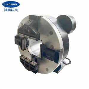 China Full Stroke Pneumatic 4 Jaw Rotary Laser Chuck For Fiber Laser Cutting Machine factory