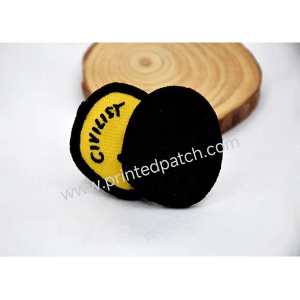 40mm Hooked Velcro Custom Embroidered Patches For Clothing Badges