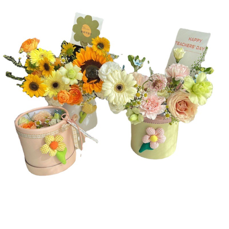 Custom Order Accepted Small Round Bucket Packaging Cardboard Boxes with Custom Logos