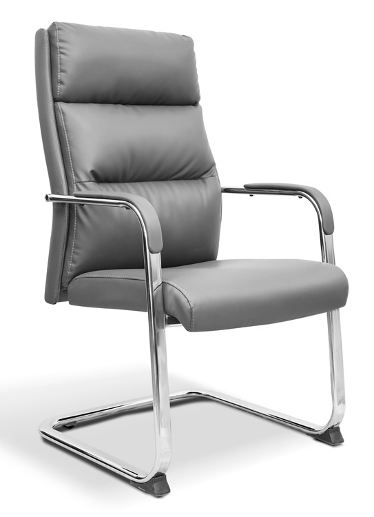 PU Leather Adjustable High-Back Office Chair Home Executive Armrest Swivel Chair, Grey