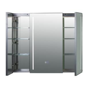 China OEM Aluminum Intelligent Defogging Led Mirror Cabinet Mirrors For Bathroom factory