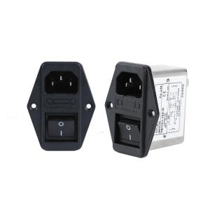 China YB11C1-10A-Q Power Entry Module Filter 250VAC 10A Plug In EMI Filter factory