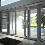 Powder Coated High And Low Waterproof Track Glass Patio Folding Exterior Door