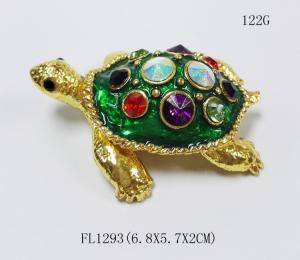 China Fashion Alloy Turtle Jewelry Box green turtle trinket box/jewelry box factory