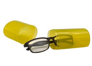 China Yellow Translucent Plastic 15.5cm Custom Glasses Cases factory