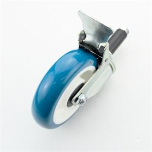 China Plunger 24H PU Caster Wheels 5 Inch Heavy Duty Swivel Casters For Shopping Cart factory
