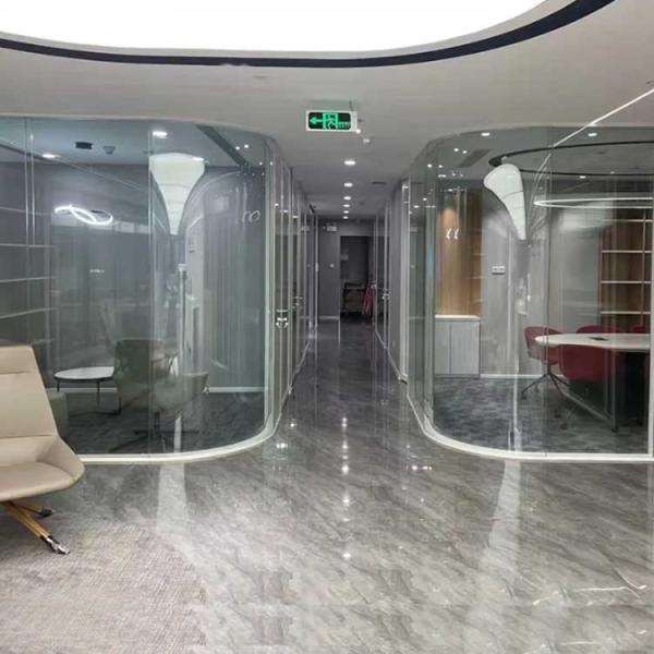 China Curved Office Partition Walls Portable White Color Customized Size factory