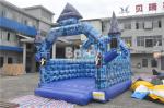 0.55mm PVC Inflatable Bouncer Blue Block Bouncy House Castle For Halloween