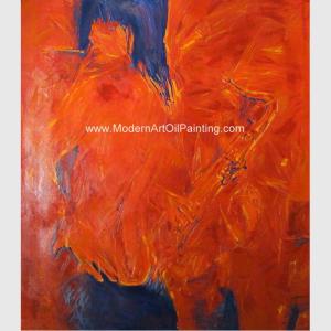 China Woman Modern Art Oil Painting , Abstract Art Paintings Smoking Woman Saxophone factory