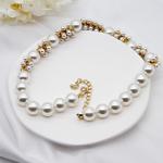 Pearl Moissanite Fashion Jewelry Necklaces Round Hoop Shape For Women