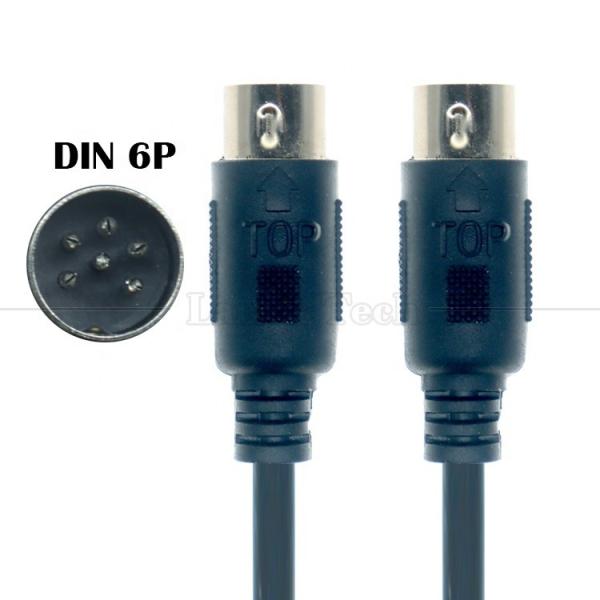High Quality Shield Male to Male 6 Pin Din MIDI Extension Cable for Keyboard