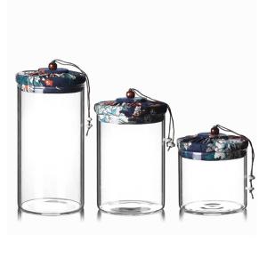 China Cloth Cover Sealed Borosilicate Glass Storage Jars factory