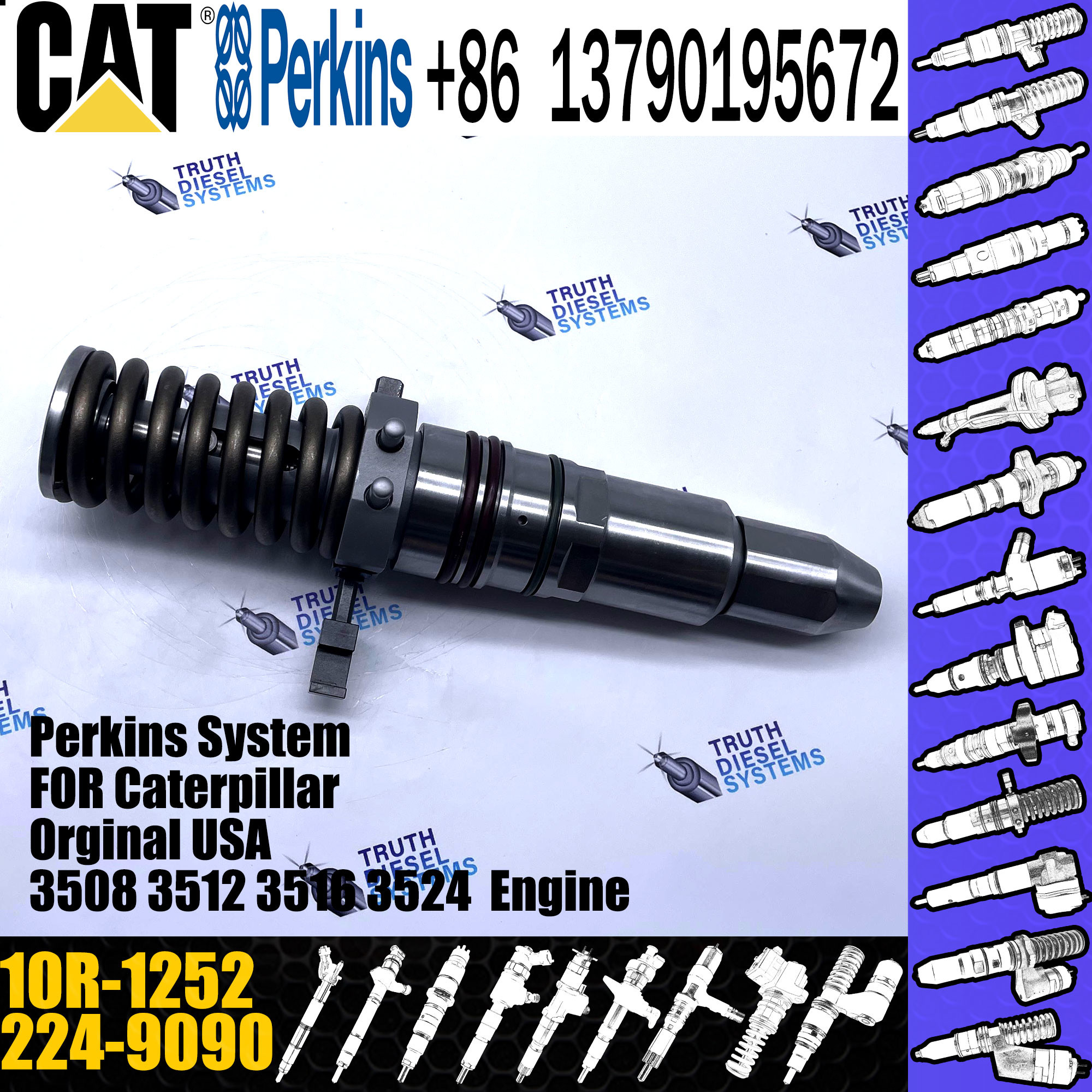 10R1266 High Quality New Diesel Fuel Injector 2249090 10R1252 224-9090 10R-1252