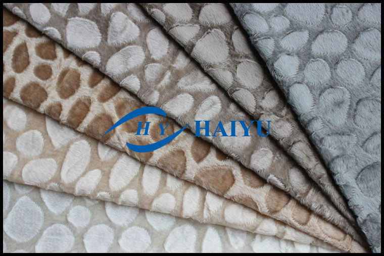 Commercial Non Slip Textile Upholstery Fabrics Embossed Minky Fabric