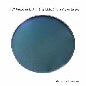 China 1.67 Photochromic Anti Blue Light AR Coating Single Vision Lenses Goggles Photochromic Lens factory