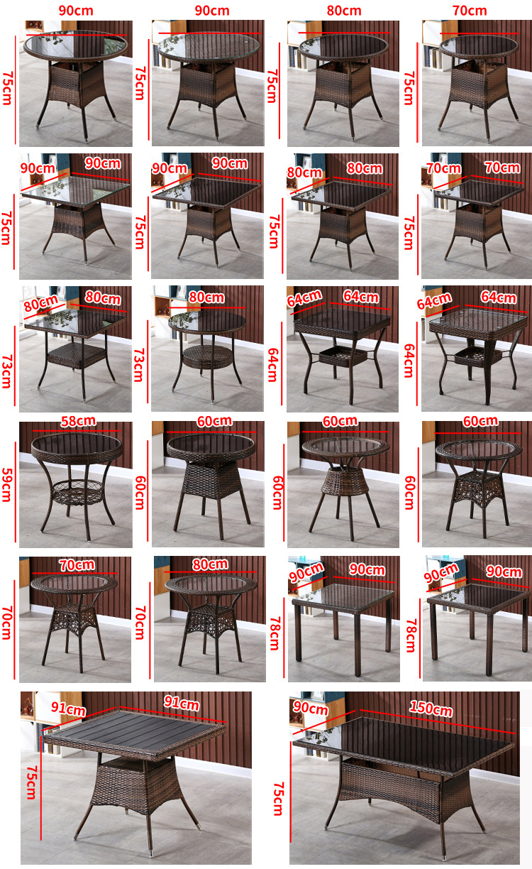 Custom Logo Woven PE Rattan Dining Table and Chairs for Hotel Outdoor Patio Armchair Set