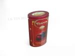SGS Red Chocolate Tea Oval Tin Box Custom Logo Printing 110 * 74 * 190 mm