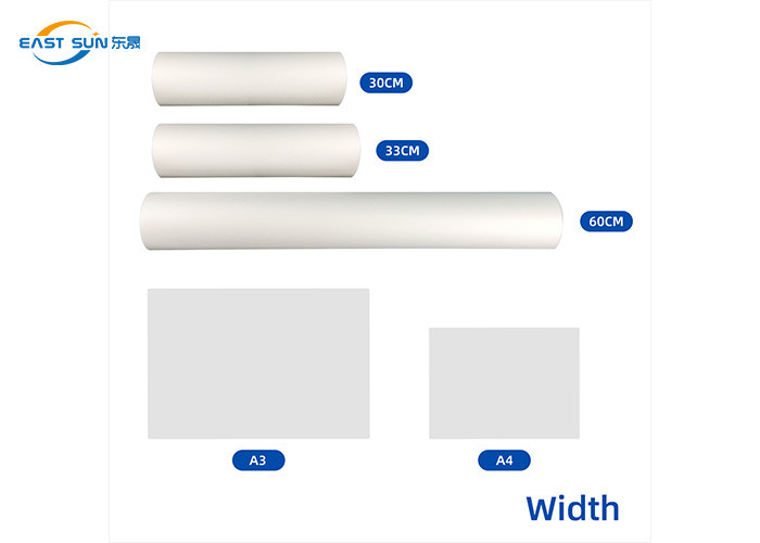 Double Side Matte DTF PET Transfer Film Cold Peel 30cm 33cm 60cm X 100m DTF Film
