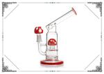 America Red Glass Oil Rig Bong With Mushroom Percolator Hookah Rock Water