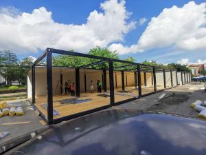 China BOX SPACE Color Steel Plate Activity Room Firm Structure Prefab Houses Prefab Warehouse Low Price Prefab Warehouse factory