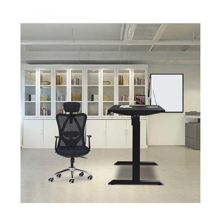 Electric Lift Up Coffee Table for Home Office Adjustable Height Black Metal 0.98mm/s