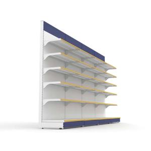 China factory price multi layers steel supermarket shelf/ high quality metal double/single sided fixed/rotary gondola shelves 5 buyers factory