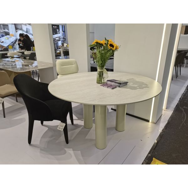 Modern Style Stone Dinning Restaurant Tables and 4/6/8/10 Chairs Set for Dining Room Italy Round Dining Table With Chairs