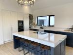 50mm High Gloss Kitchen Island Storage Cabinets Blue And White Carcase