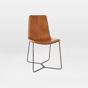 China Brown PU Leather Dining Room Chairs Restaurant Industrial Leisure Metal Leg factory