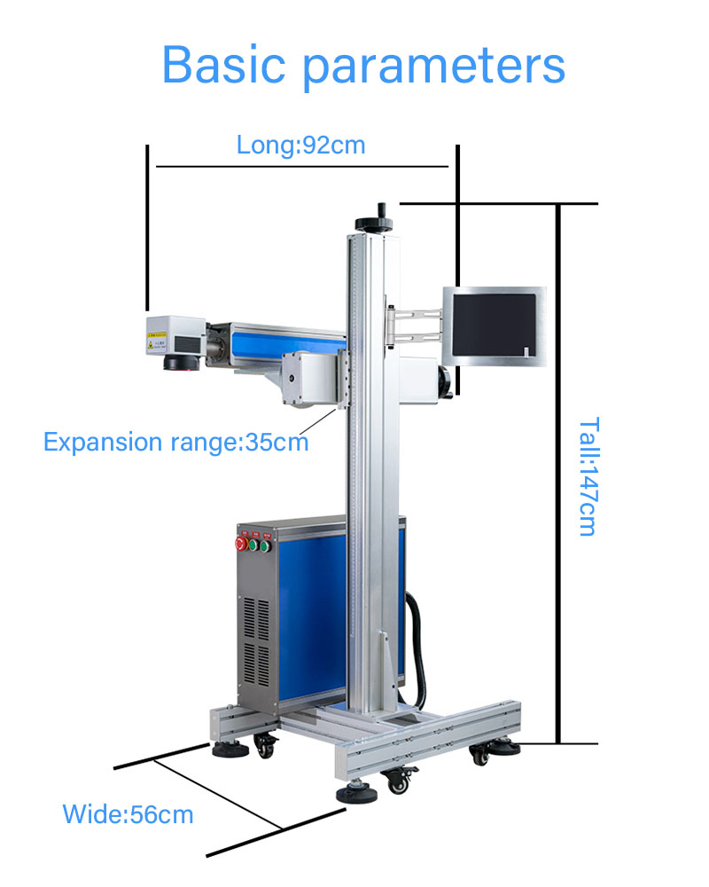 speed Fiber Optic CO2 UV Online Flight Laser Engraving Machine with Pulsed Operation by IPG Raycus Max JPT 20w 30w 50w
