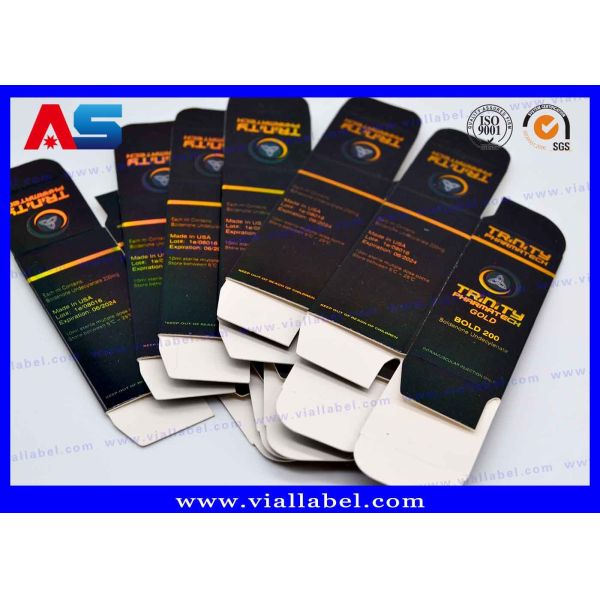 Anti - Fake Peptide Injection Laser 10ml Vial Storage Boxes Panton Blue And White Color H-G-H / HCG package box